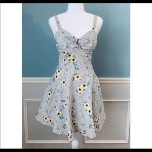 Speechless Floral Sleeveless Skater Dress Flowers Lined Side Pockets